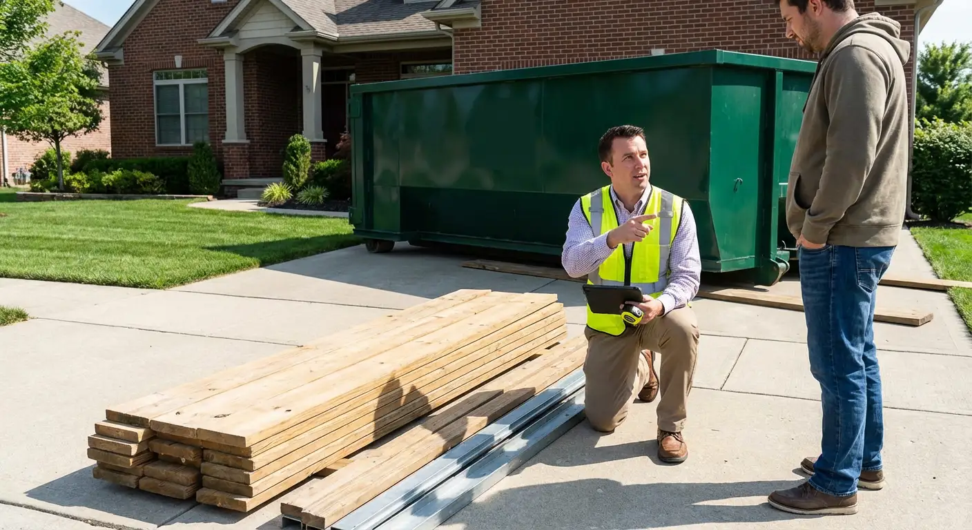 Dumpster rental delivery truck in Kissimmee