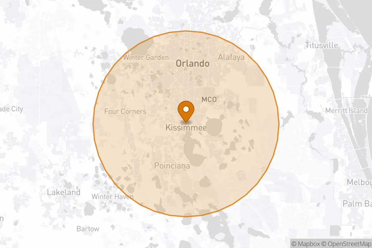 service area service area map in Kissimmee, FL